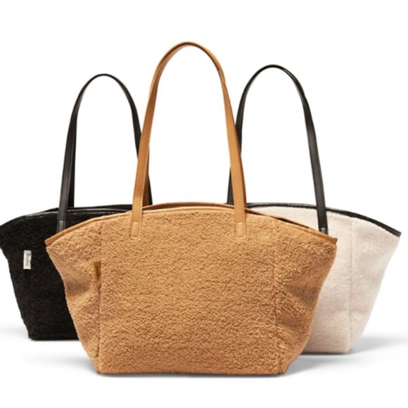Neiman Marcus Faux Shearling Tote - Picture 1 of 2